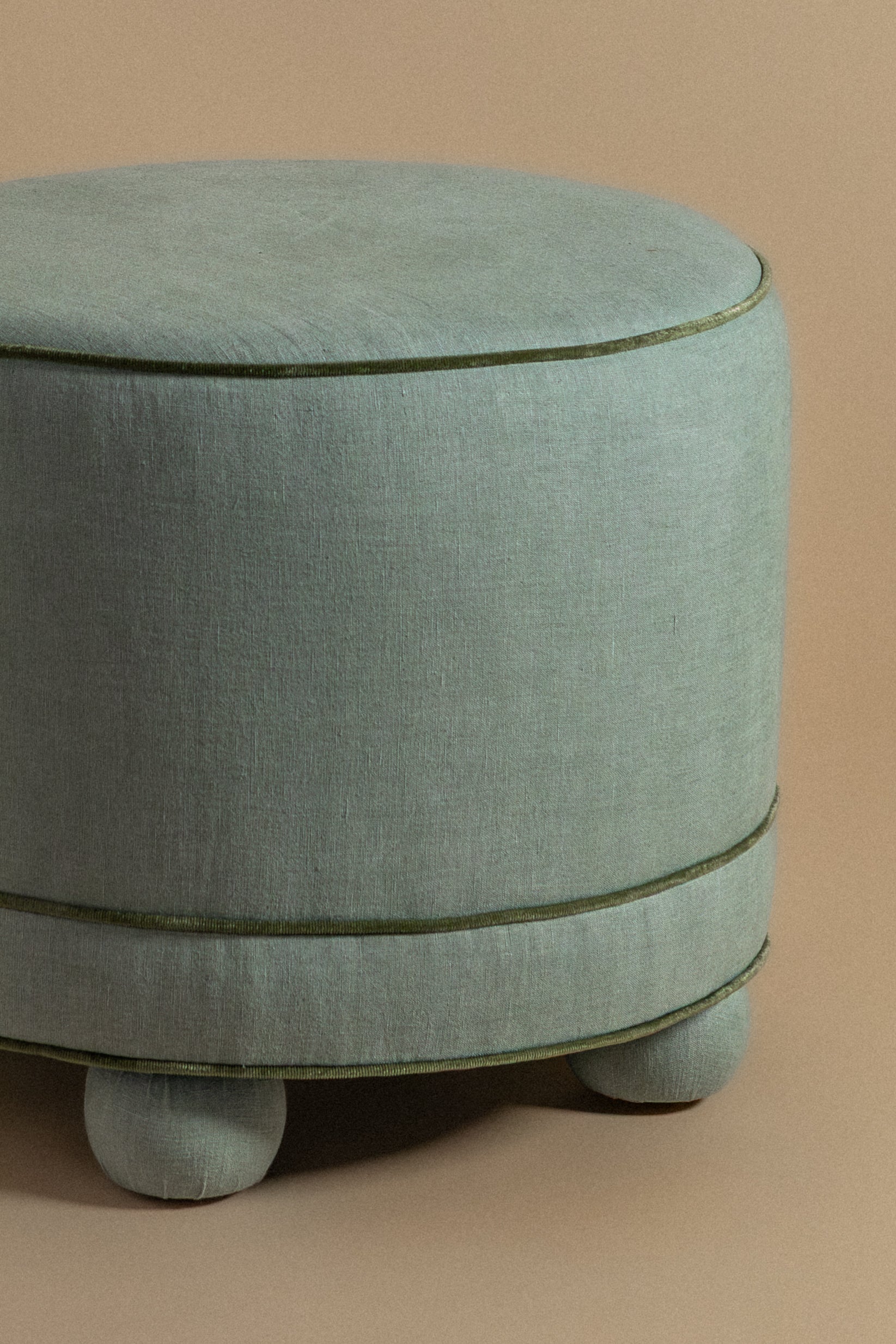 Ellis Ottoman in Celadon Linen