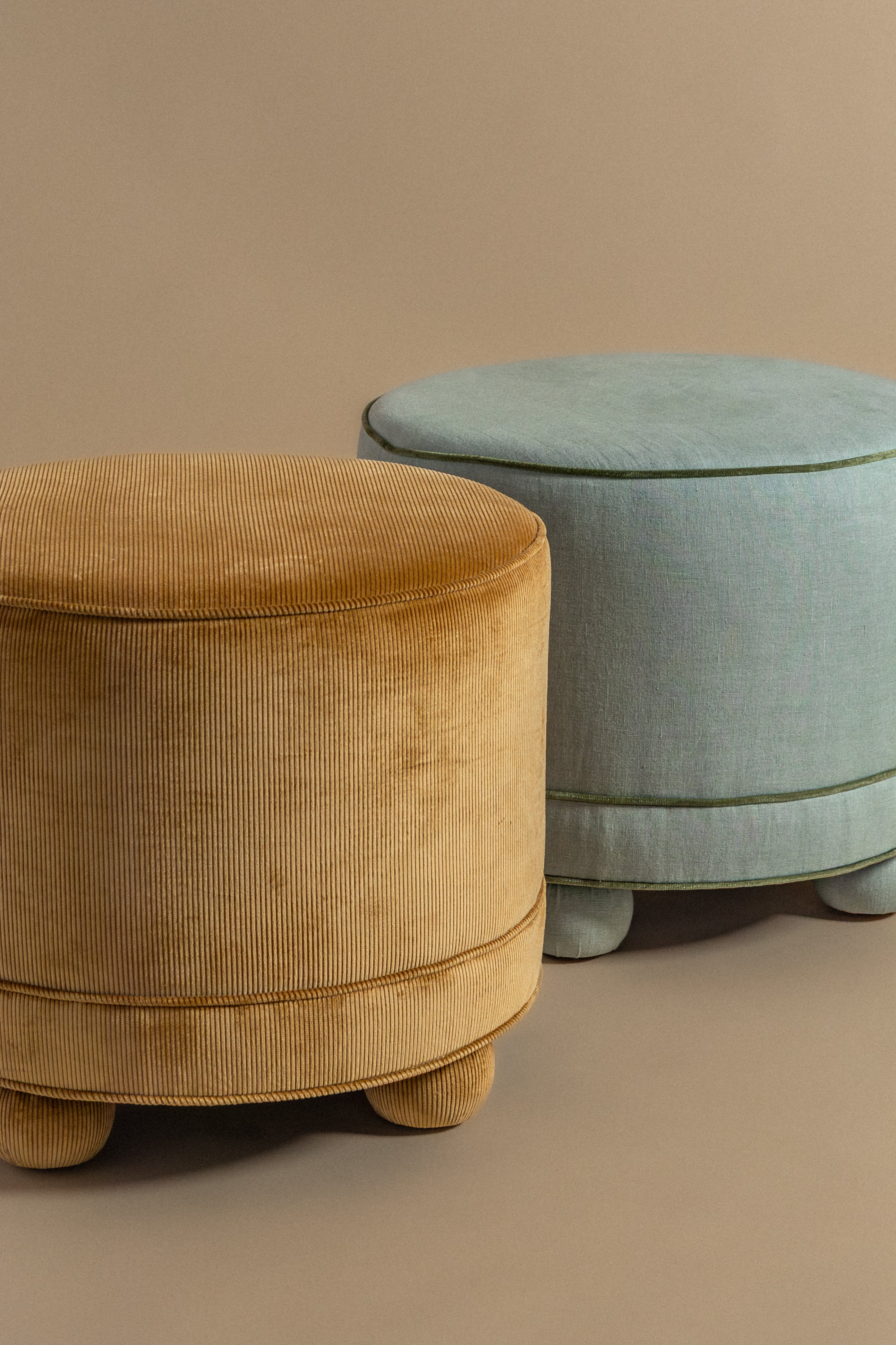 Ellis Ottoman in Flaxen Corduroy