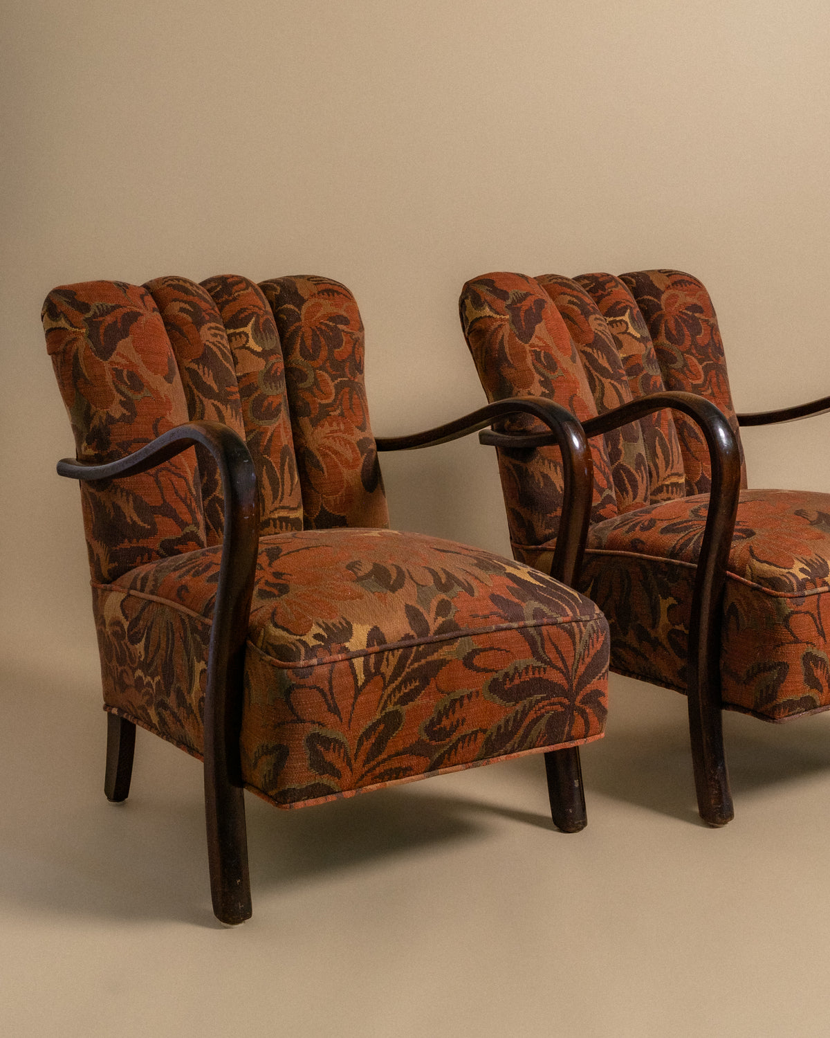 Pair of Fritz Hansen Style Armchairs