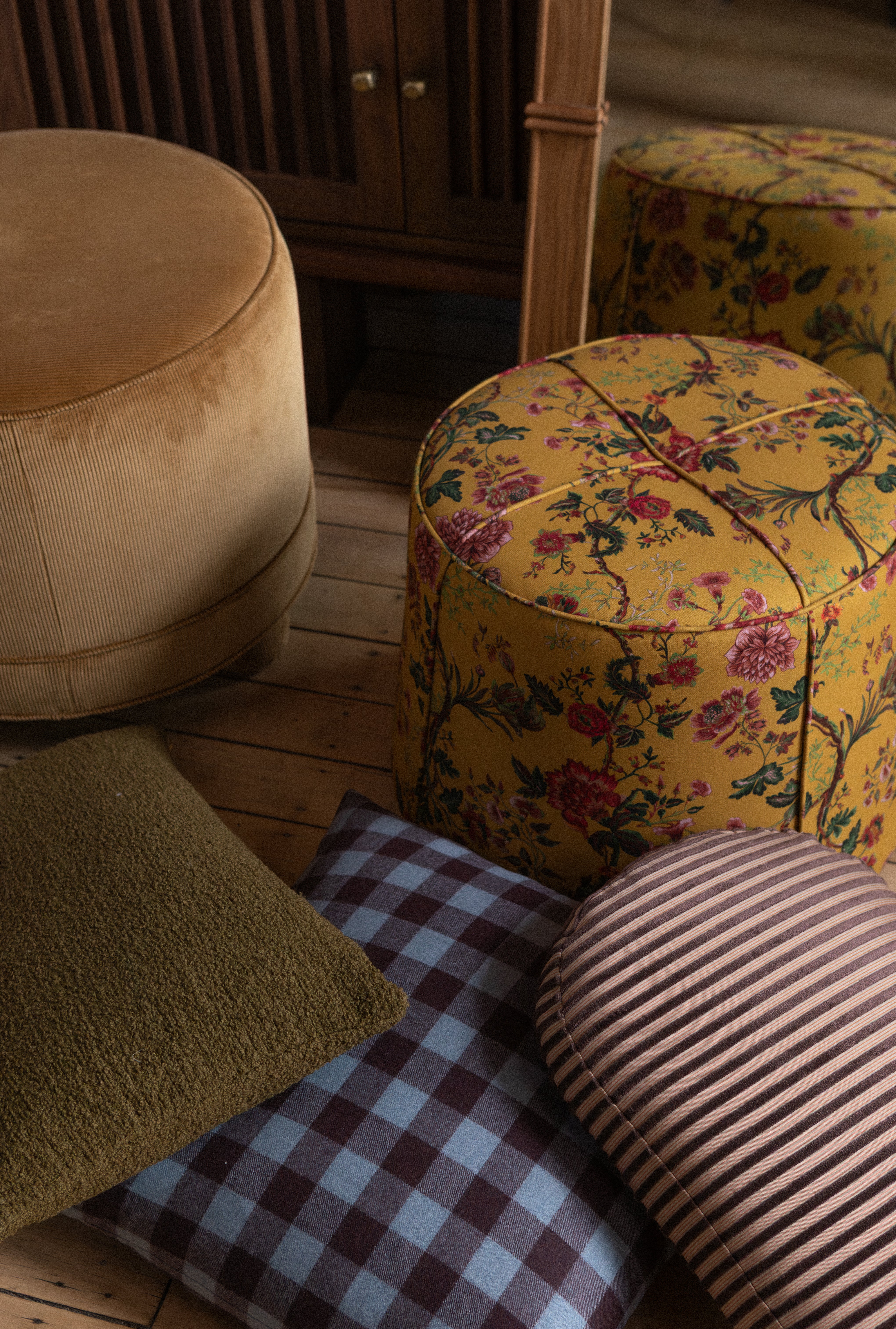 Roy Lozenge Pillow in Aubergine Stripe