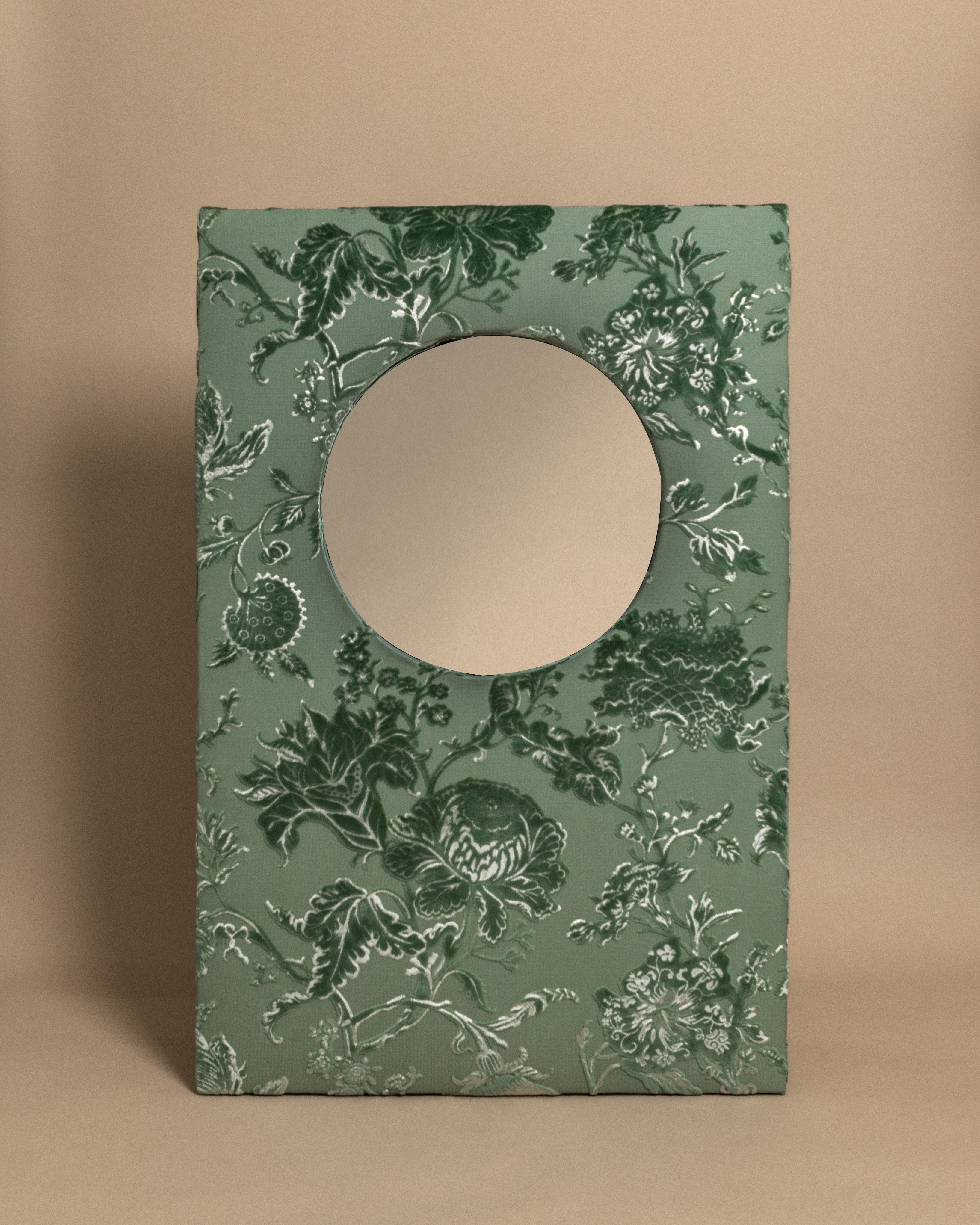 Nova Mirror in Custom Upholstery
