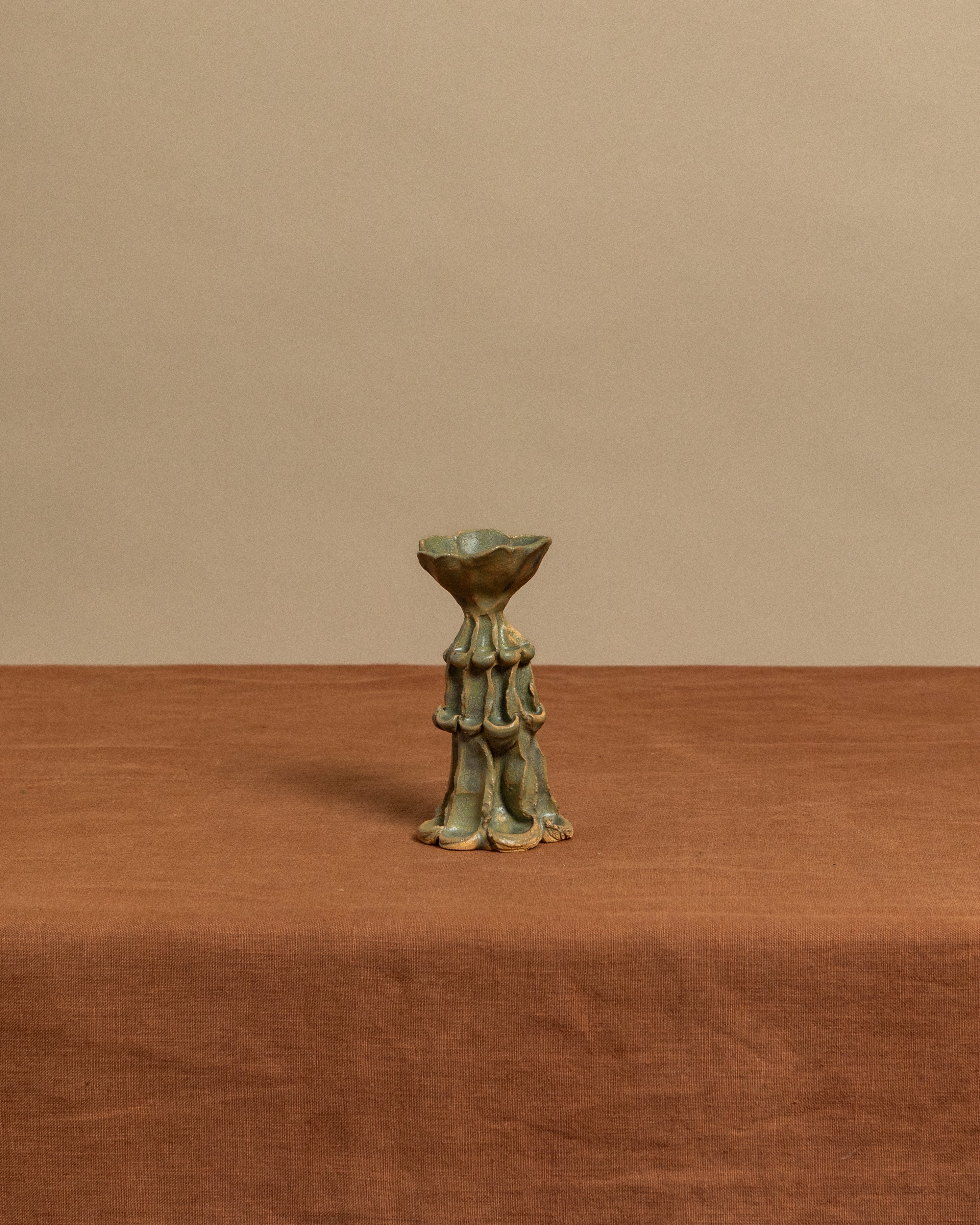 Tiered Candlesticks in Jade