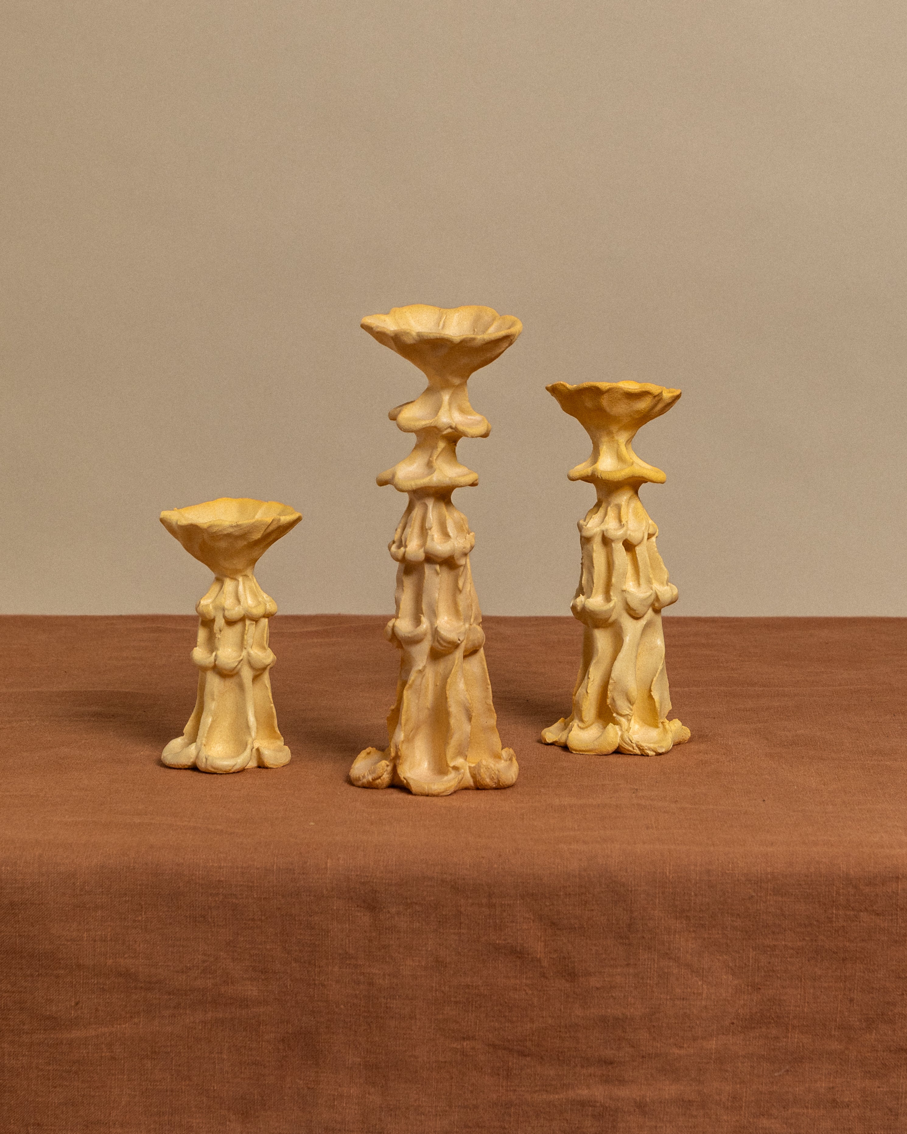 Tiered Candlesticks in Buttercup