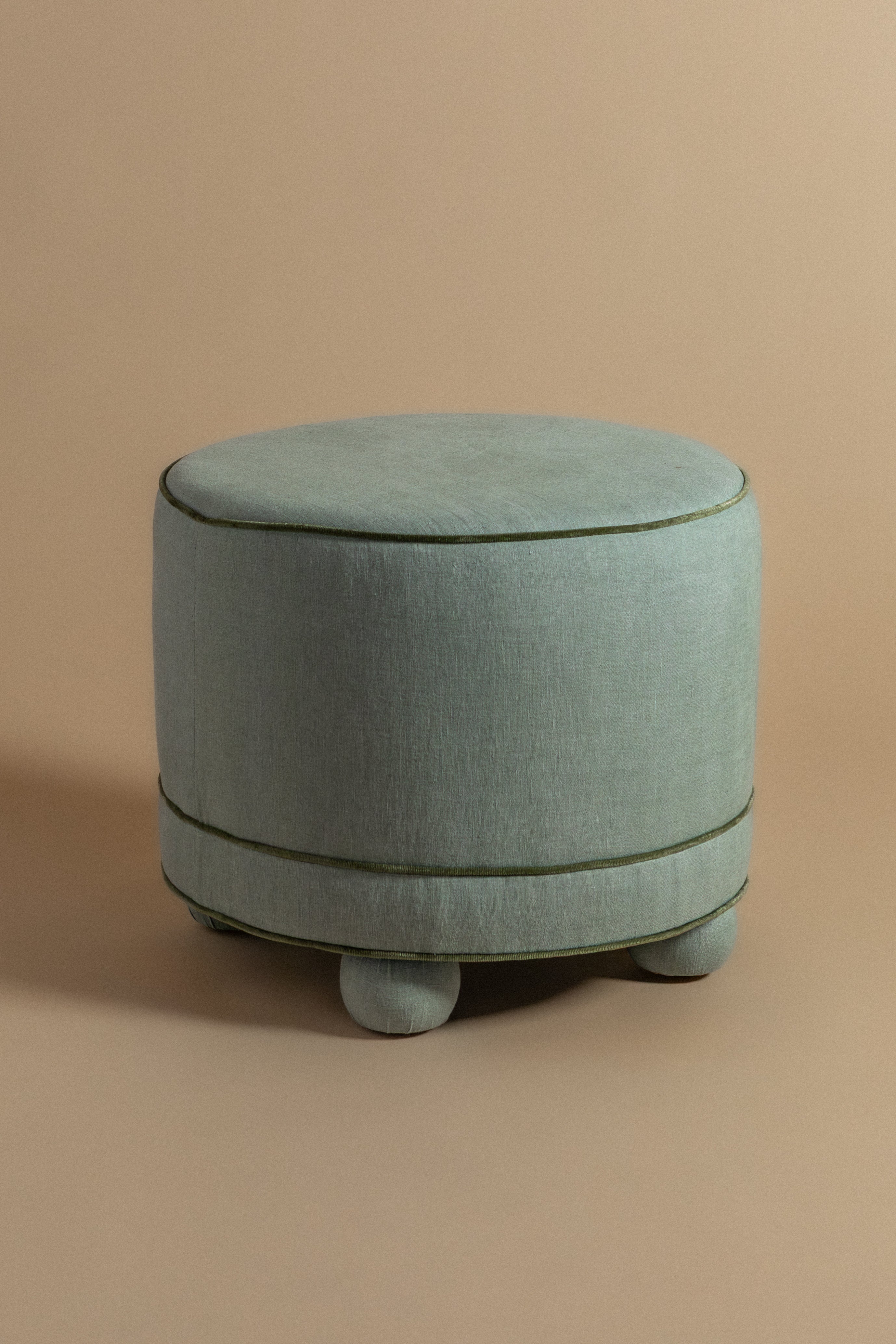 Ellis Ottoman in Celadon Linen
