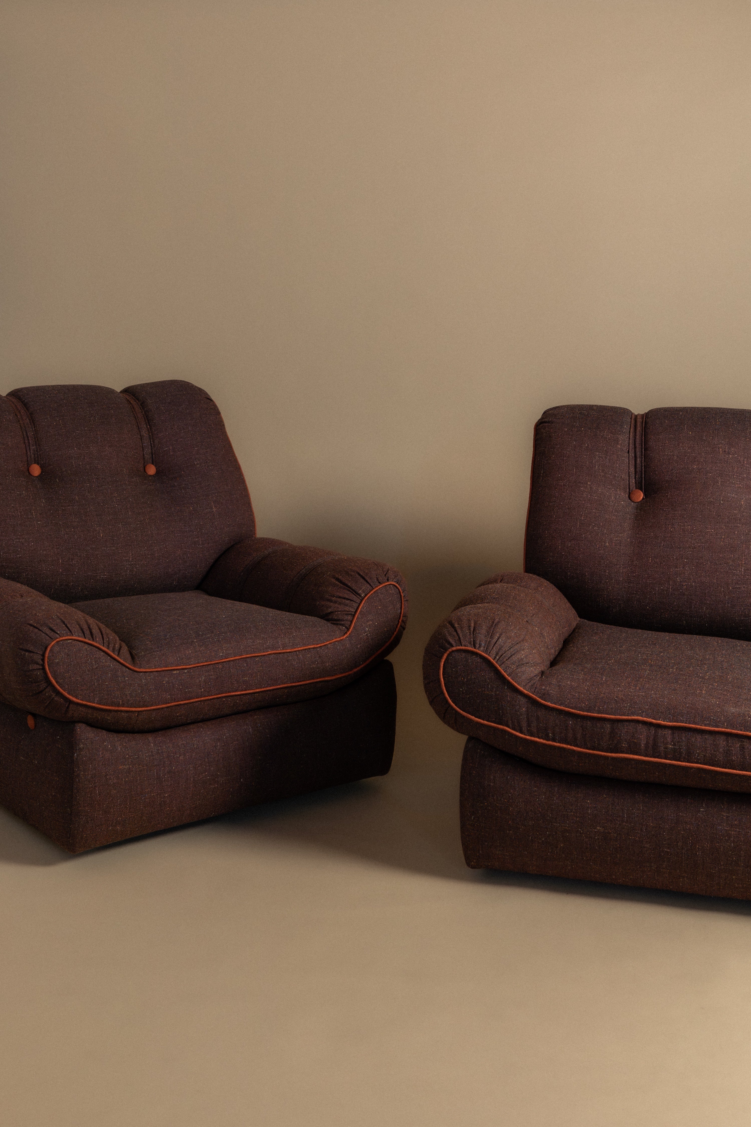 Pair of 1970s Italian Lounge Chairs