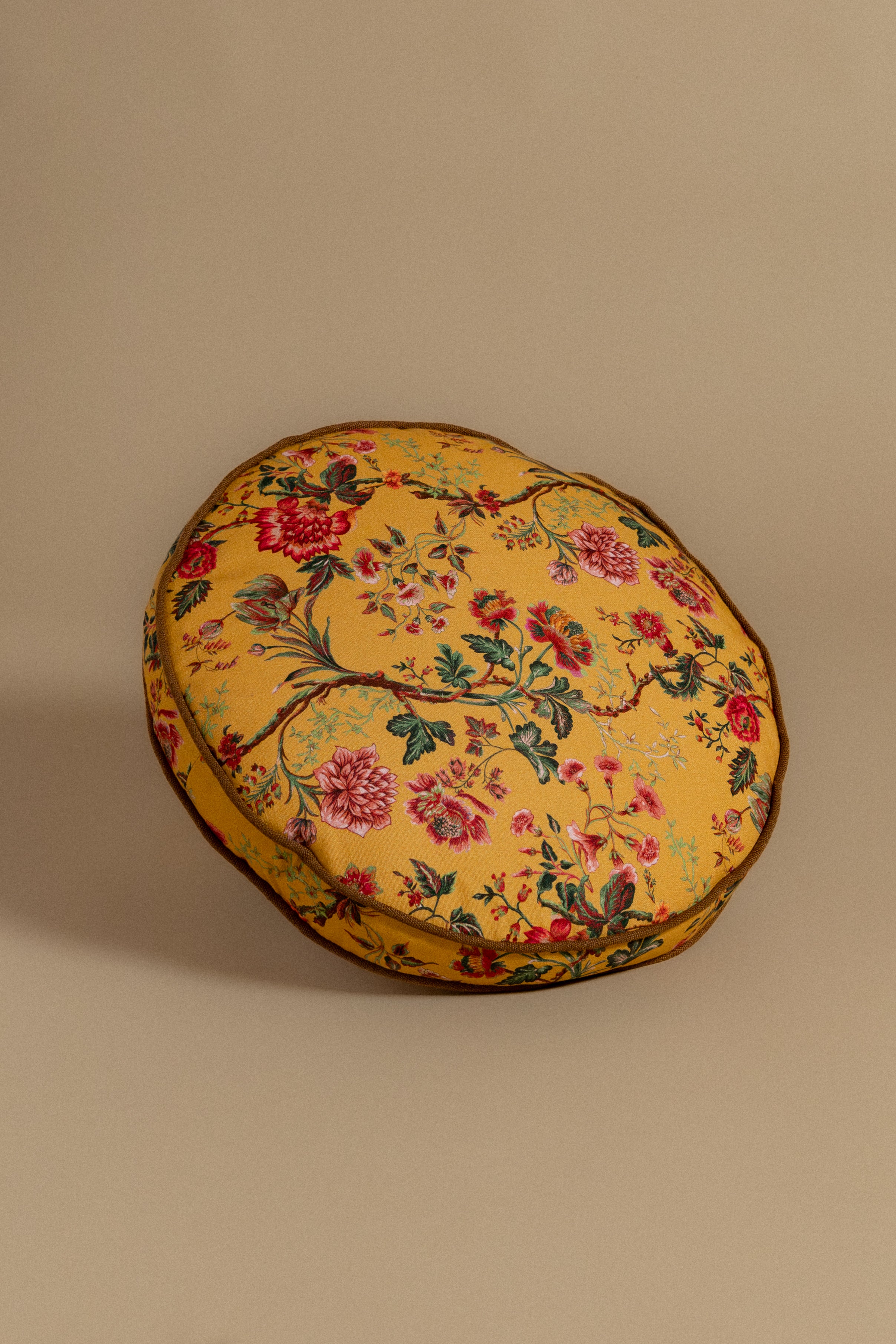 Monroe Round Pillow in Lemon Floral