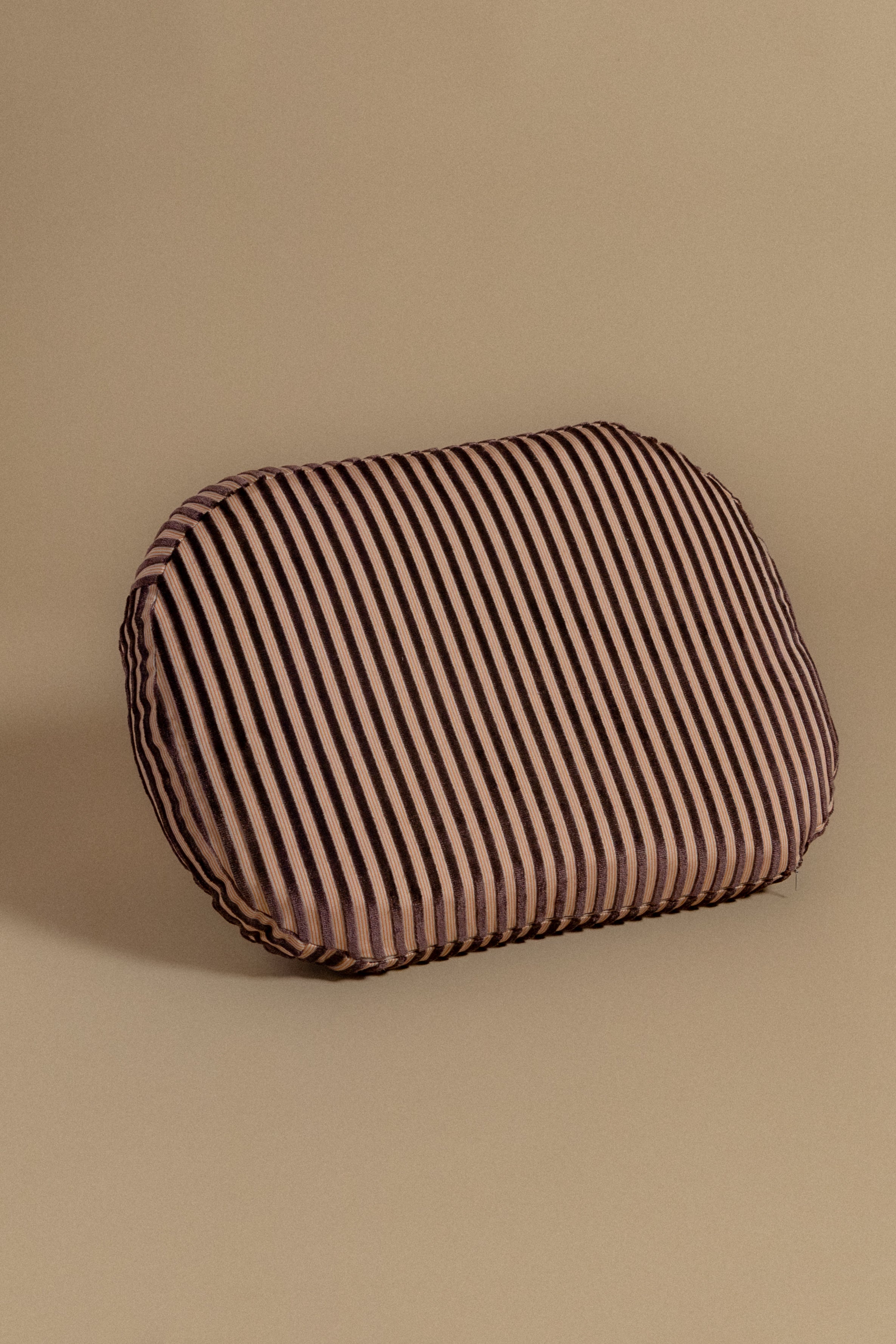 Roy Lozenge Pillow in Aubergine Stripe