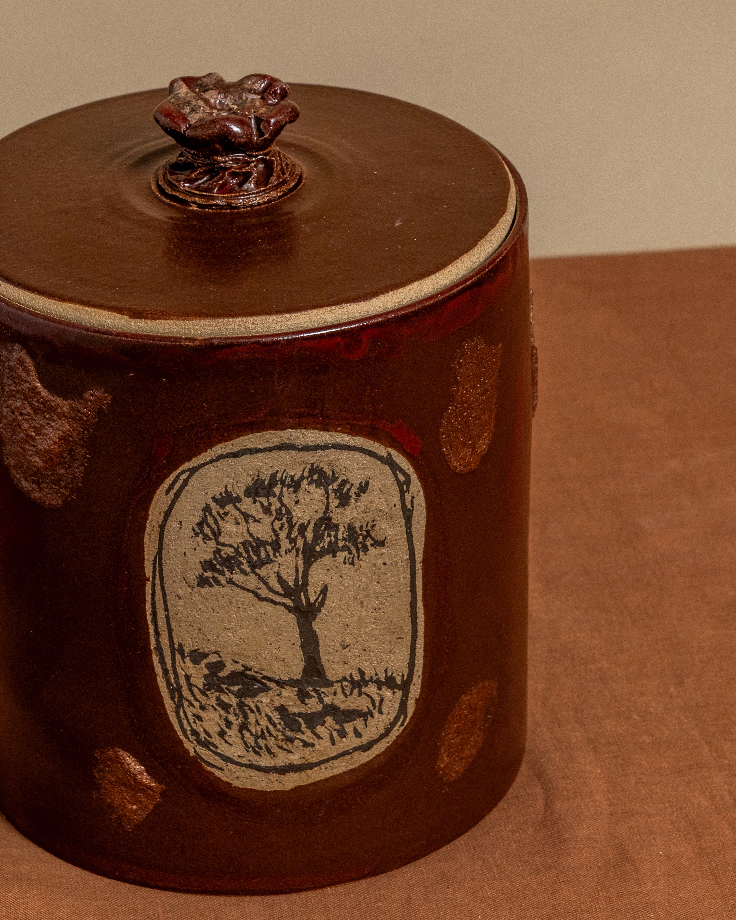 Noren Illustrated Canister, Kauri Brown